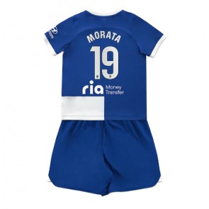 Atletico Madrid Alvaro Morata #19 Gostujuci Dres za Dječji 2023-24 Kratak Rukavima (+ kratke hlače)